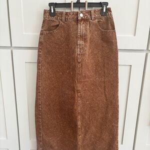 Pretty Garbage Brown Denim Skirt size S